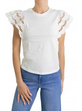 T shirt con manica volant Only 
